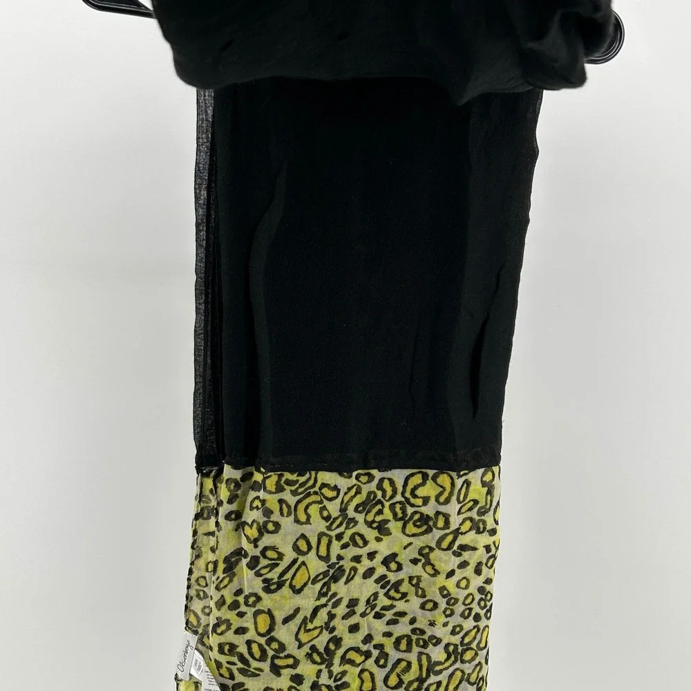 Olsenboye Mary-Kate & Ashley‎ Black Yellow Leopard Scarf NWT O/S Colorblock Y2K